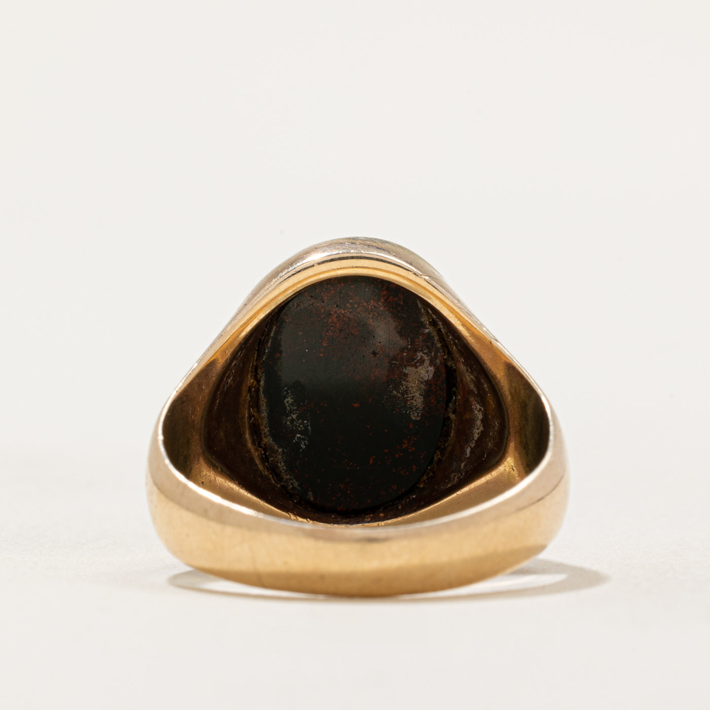 Oval Cut Bloodstone Signet Ring | 4.00ct | SZ 8.75 |