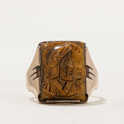 Tiger's Eye Doublet Intaglio Ring | 7.50ct | SZ 8 |