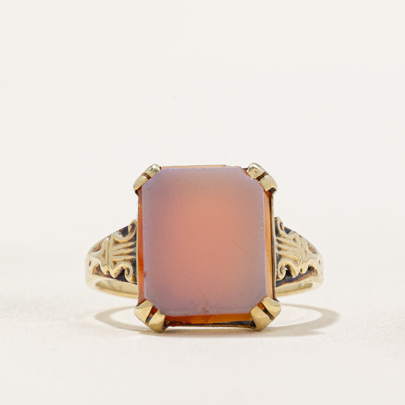 14k Yellow Gold Onyx Ring | 3.00ct | SZ 6 |