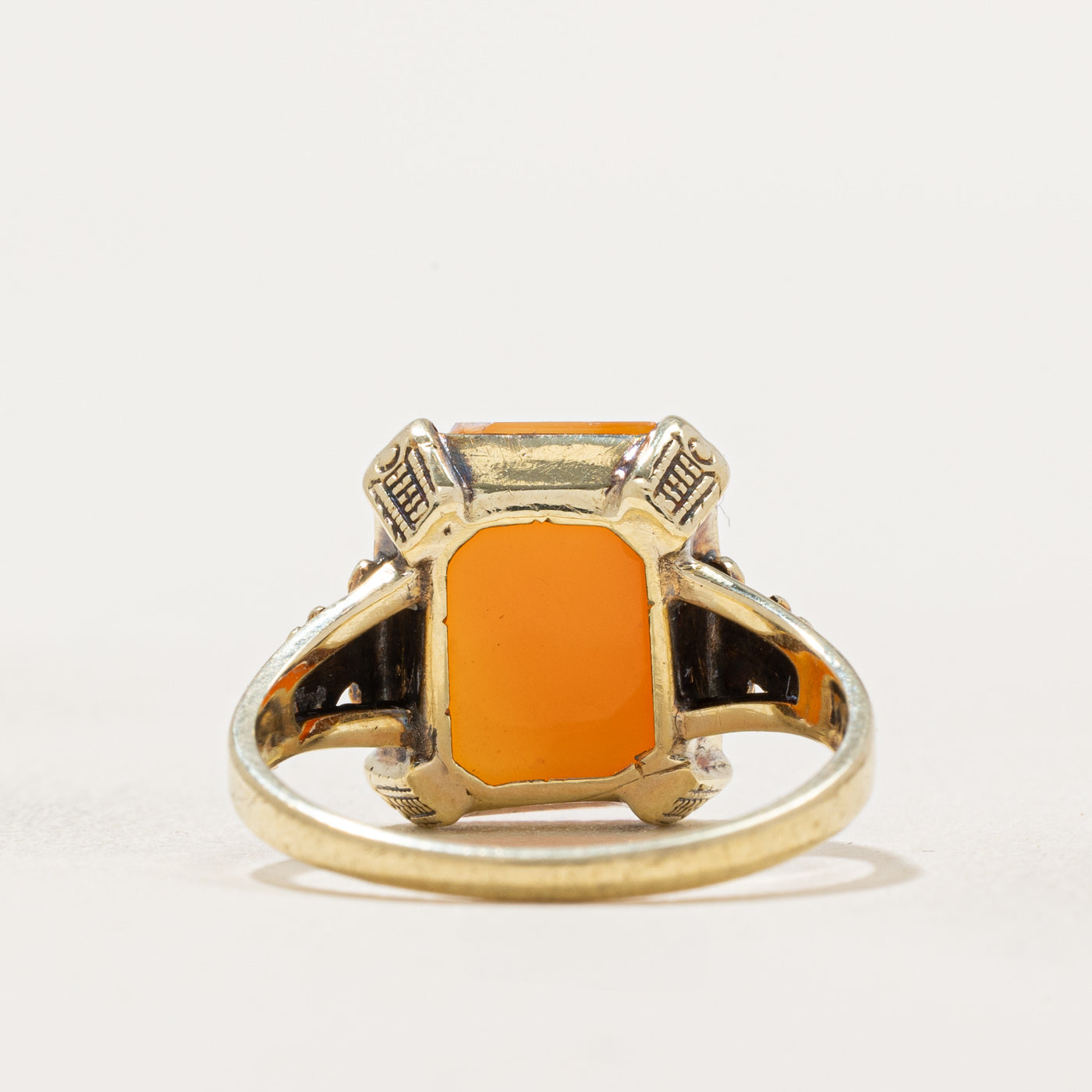 14k Yellow Gold Onyx Ring | 3.00ct | SZ 6 |