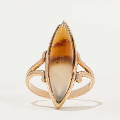 Agate Navette Ring | 4.00ct | SZ 5.25 |
