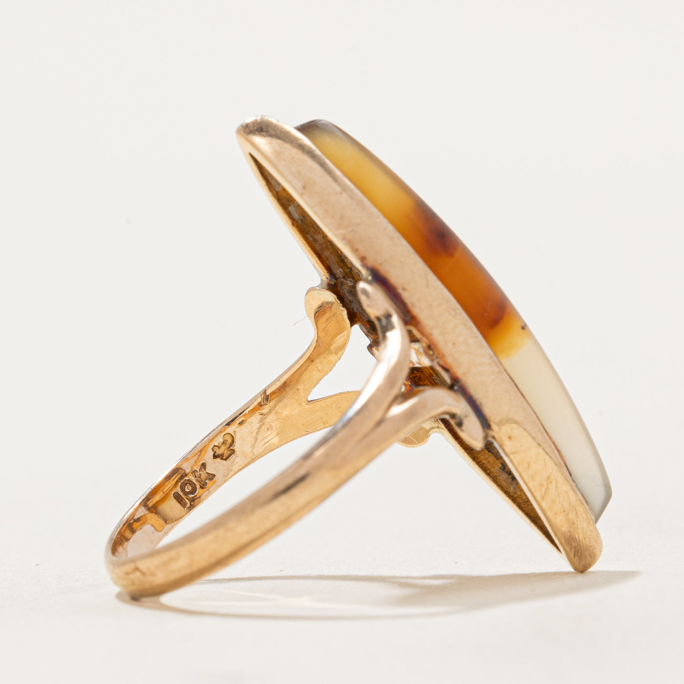 Agate Navette Ring | 4.00ct | SZ 5.25 |