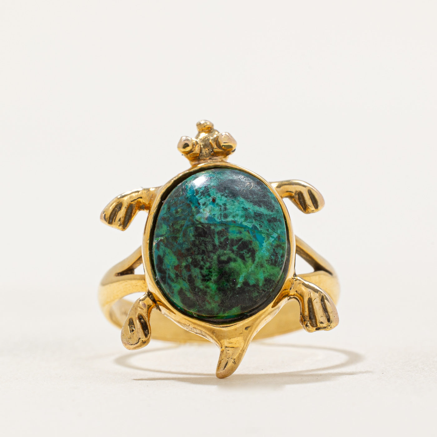 Chrysocolla Turtle Ring | 3.50ct | SZ 7.5 |