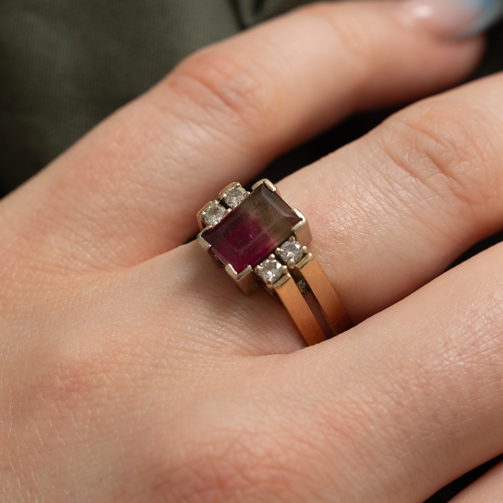 Tourmaline & Diamond Ring | 2.00ct, 0.18ctw | SZ 4.75