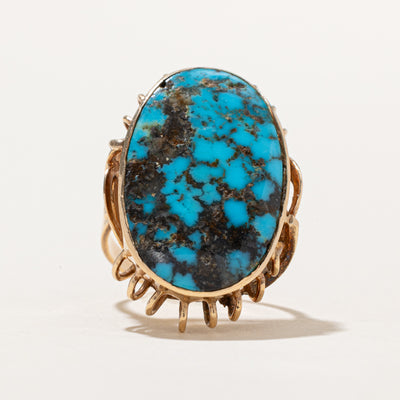 Treated Turquoise Cocktail Ring | 10.00ct | SZ 7.25