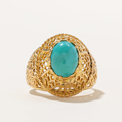 Turquoise Dome Cocktail Ring | 2.76ct | SZ 9.25