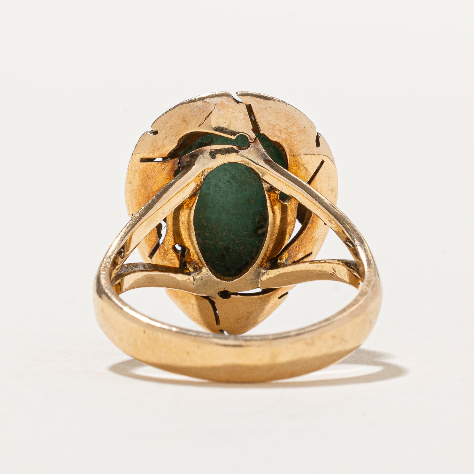 Pear Cabochon Turquoise Textured Cocktail Ring | 1.80ct | SZ 7.25