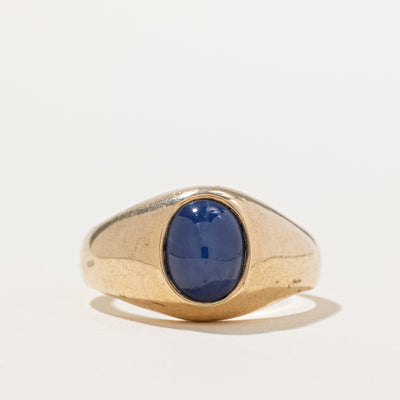 Oval Cabochon Synthetic Sapphire Cocktail Ring | 2.40ct | SZ 11.25