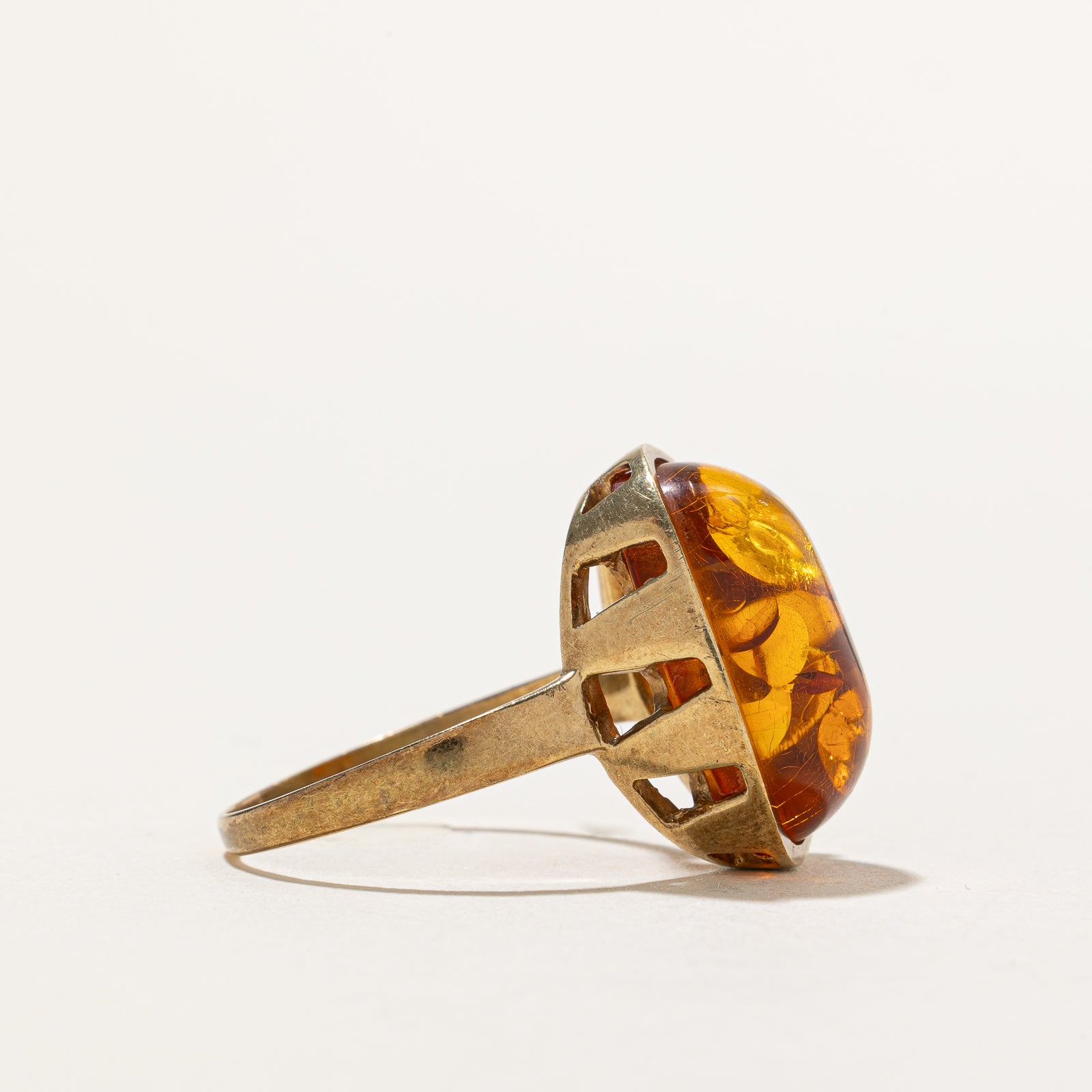 Bague cocktail en ambre | 5,00 ct | Taille 9,75