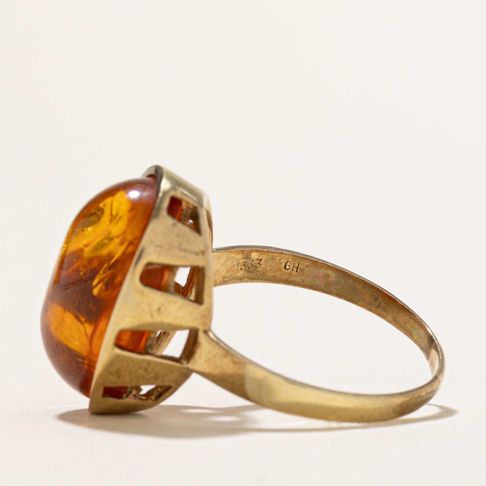 Bague cocktail en ambre | 5,00 ct | Taille 9,75