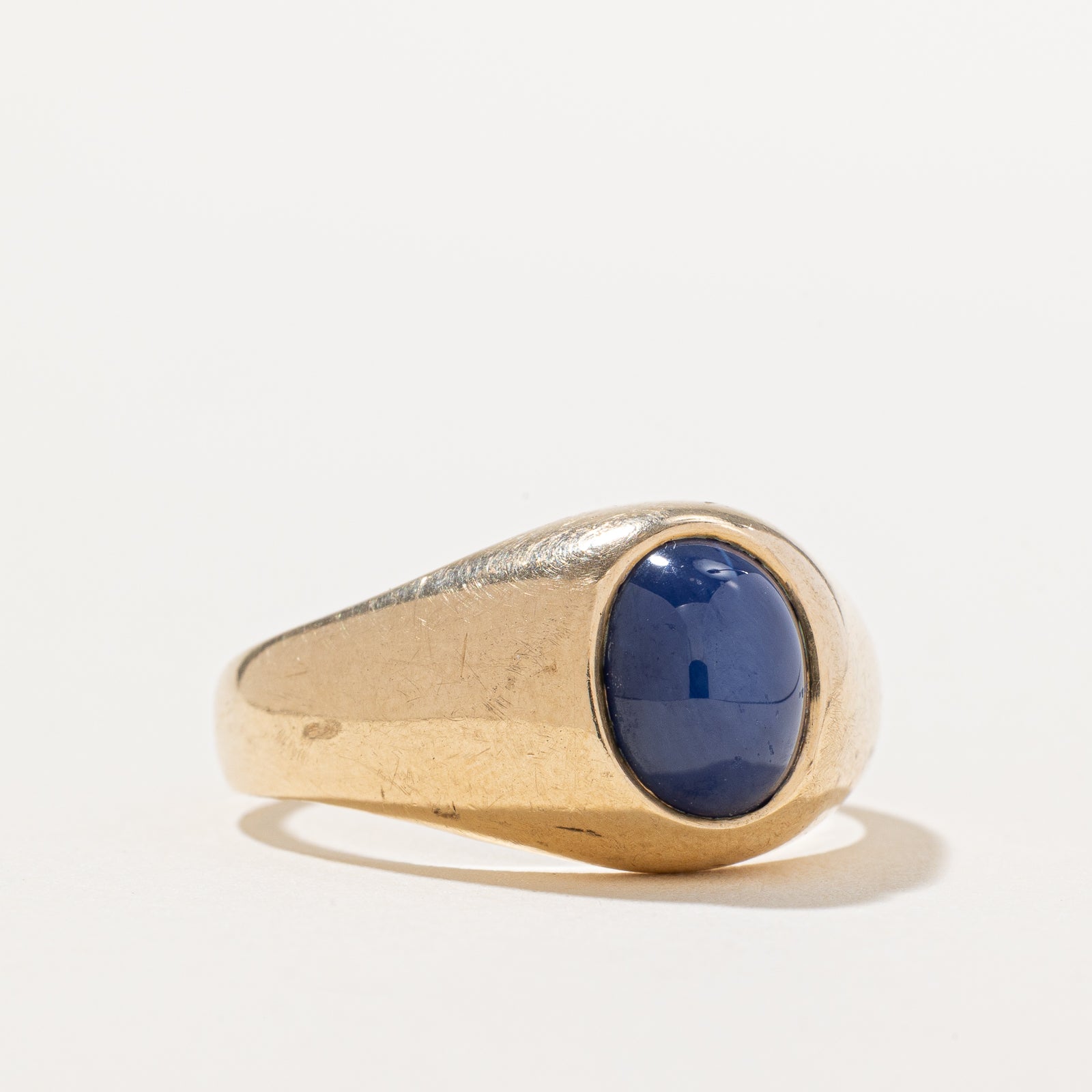 Oval Cabochon Synthetic Sapphire Cocktail Ring | 2.40ct | SZ 11.25