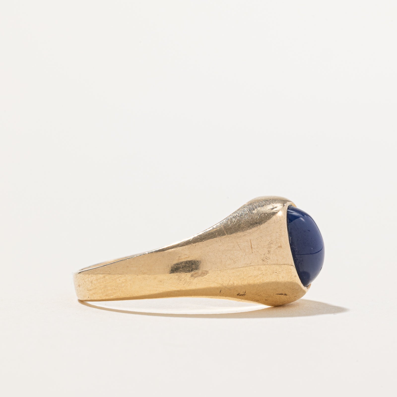 Oval Cabochon Synthetic Sapphire Cocktail Ring | 2.40ct | SZ 11.25