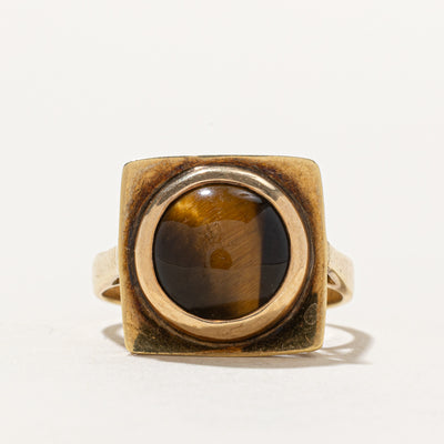 Geometric Tigers Eye Ring | 4.00ct | SZ 6.75