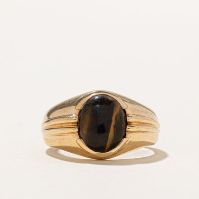 Tigers Eye Grooved Ring | 1.60ct | SZ 6.75
