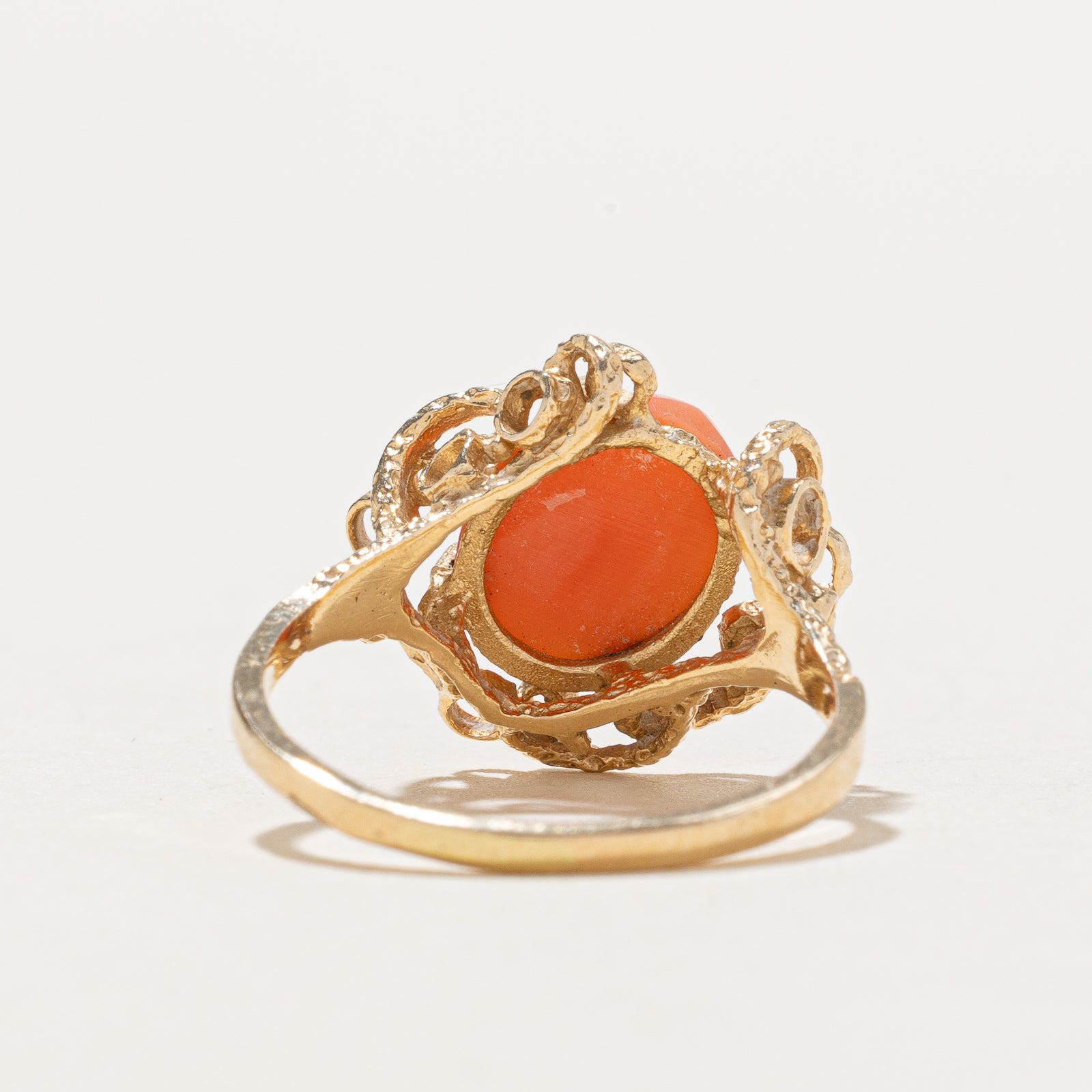 Bague abstraite texturée corail | 2,25 ct | Taille 5,75