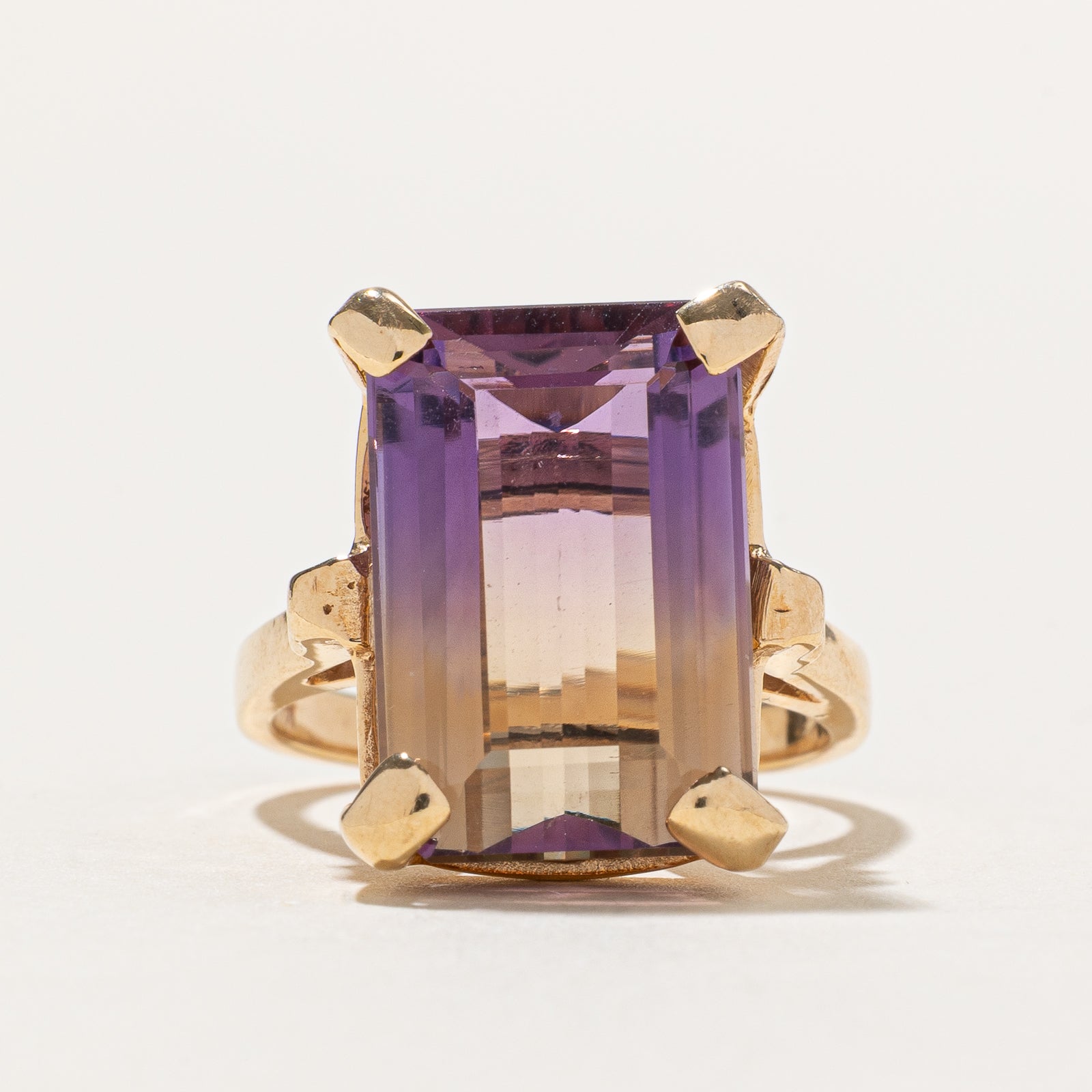 Bague cocktail solitaire en amétrine | 11,00 ct | Taille 6,5