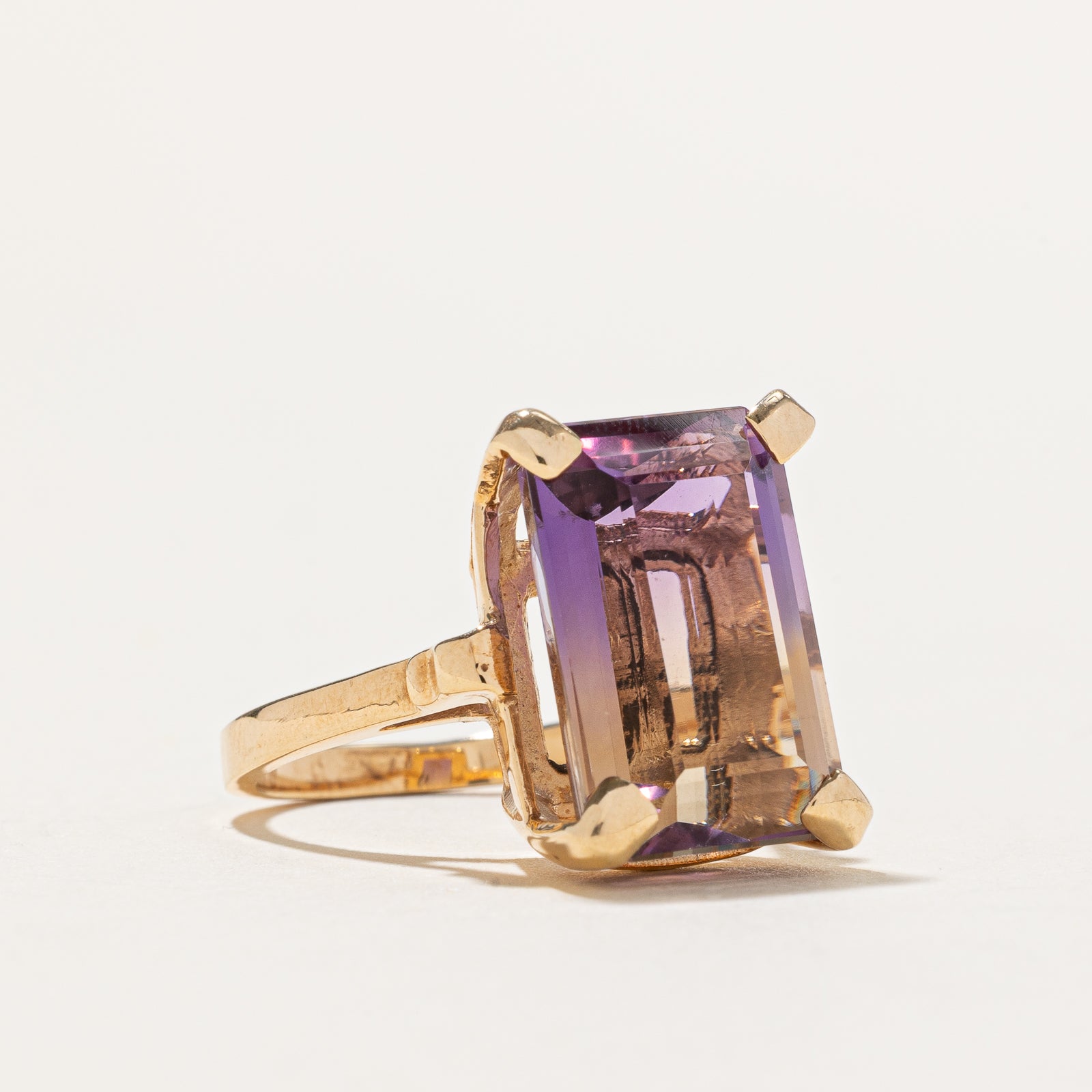 Bague cocktail solitaire en amétrine | 11,00 ct | Taille 6,5