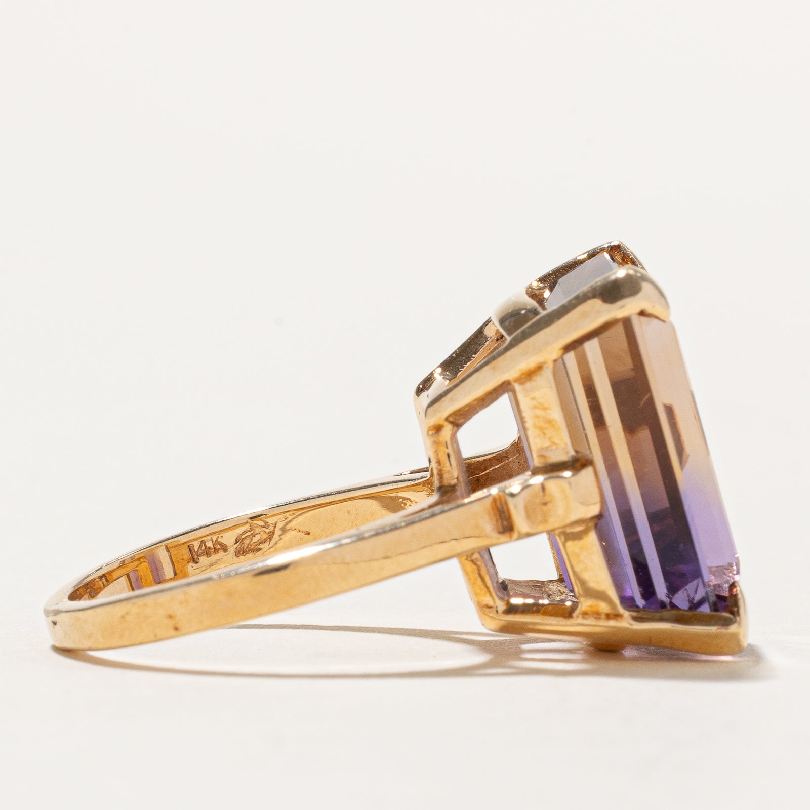 Bague cocktail solitaire en amétrine | 11,00 ct | Taille 6,5