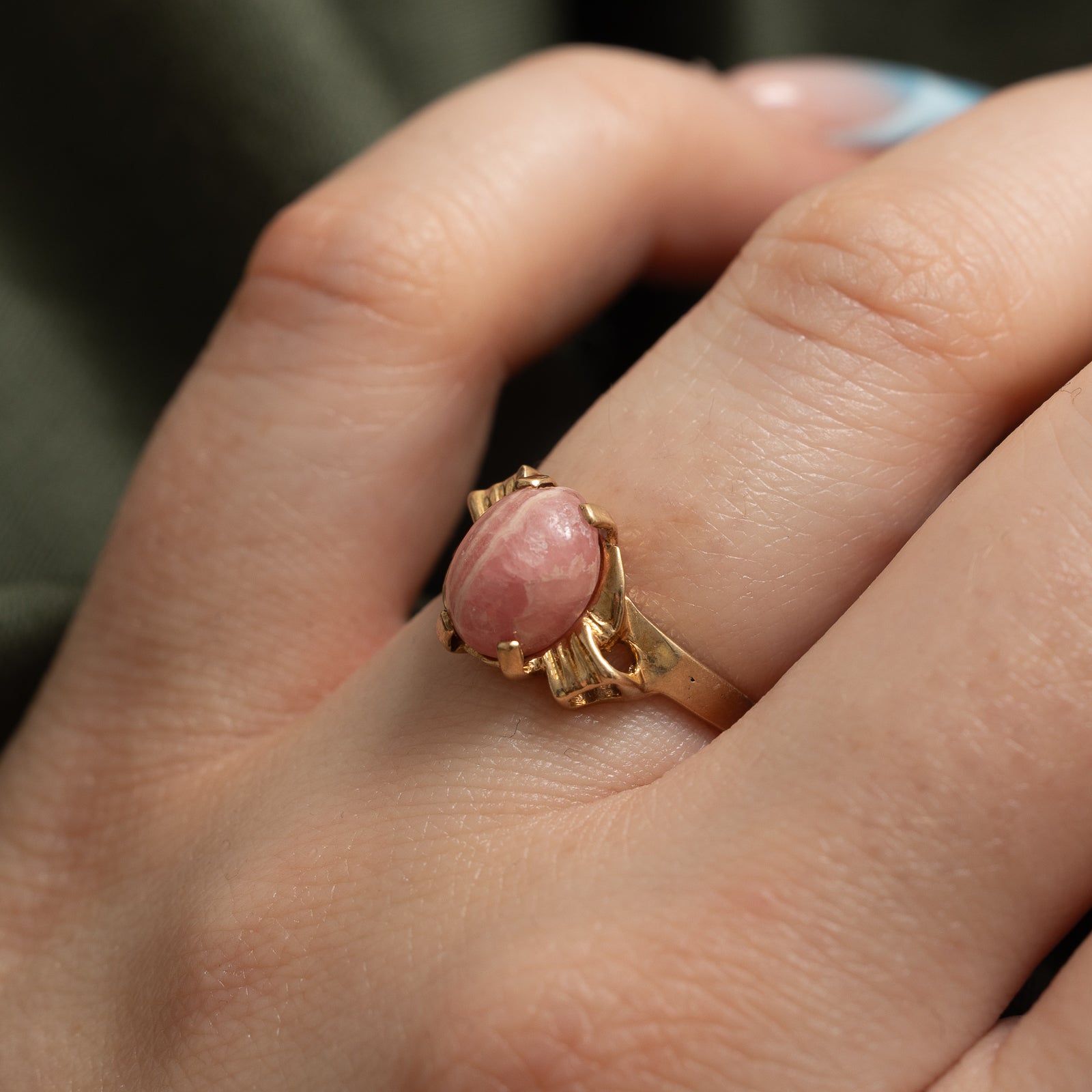 Rhodochrosite Textured Ring | 2.45ct | SZ 5.25
