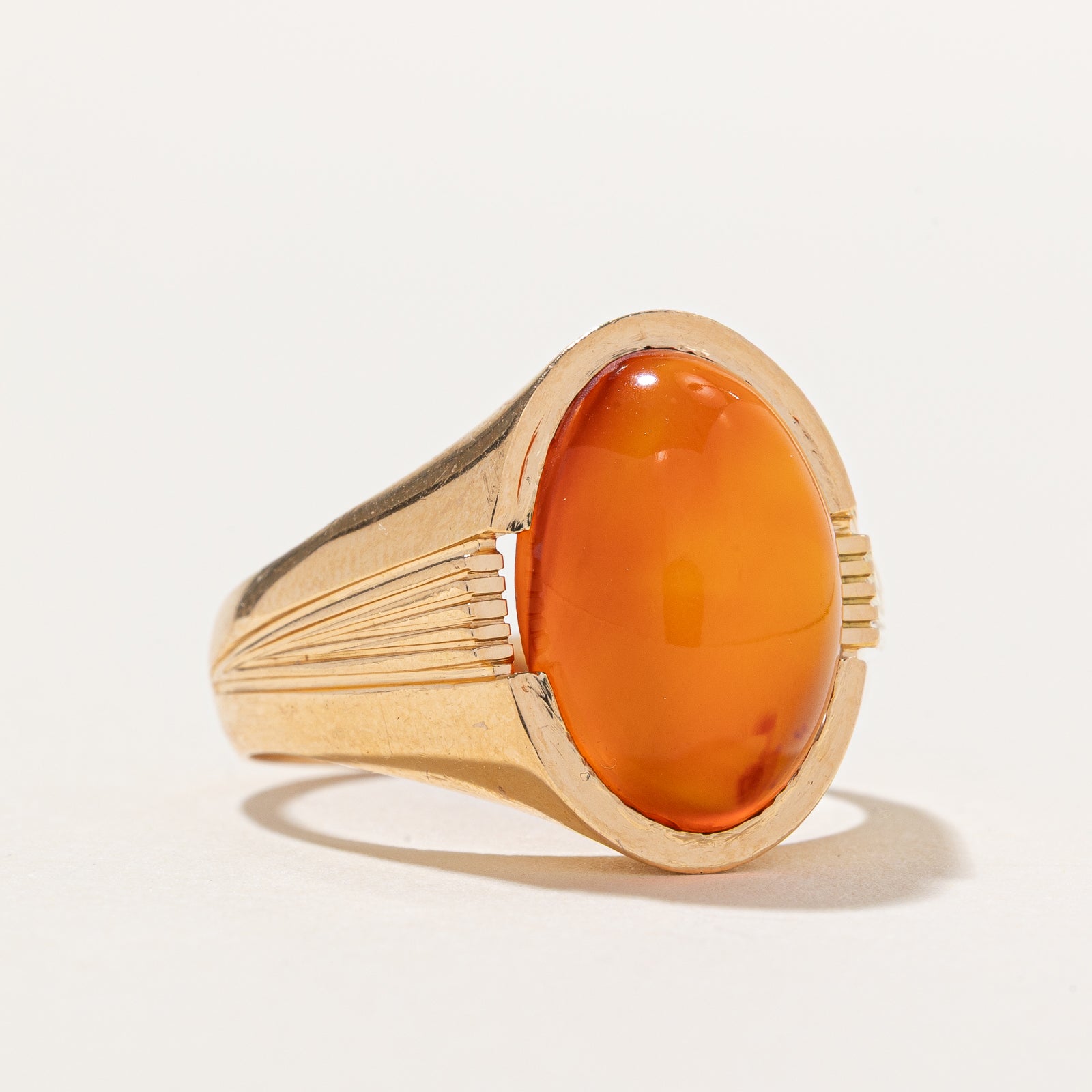 Carnelian Textured Cocktail Ring | 7.60ct | SZ 9