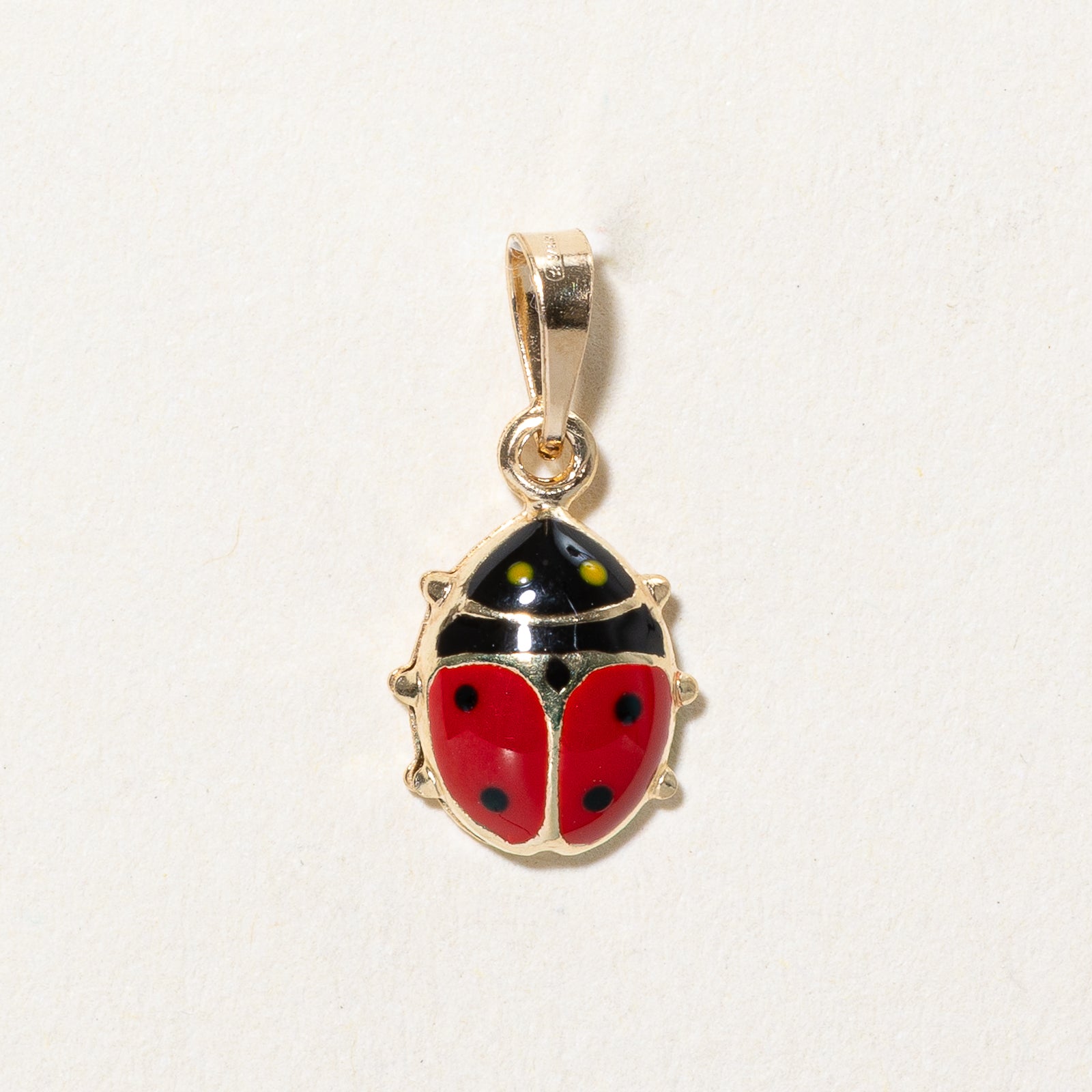 14k Yellow Gold & Enamel Lady Bug Charm