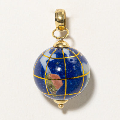 Italian Multi Gemstone Globe Pendant
