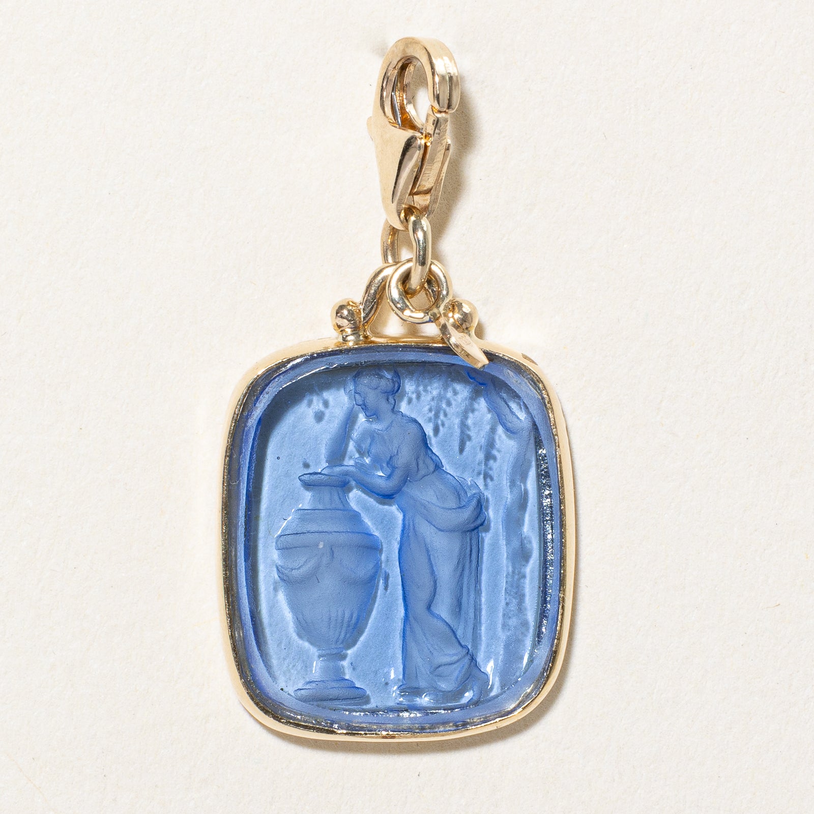 Pendentif intaille en verre vénitien poinçonné italien | 9,00 ct