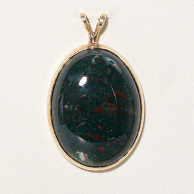 Oval Cabochon Heliotrope Pendant | 14.00ct