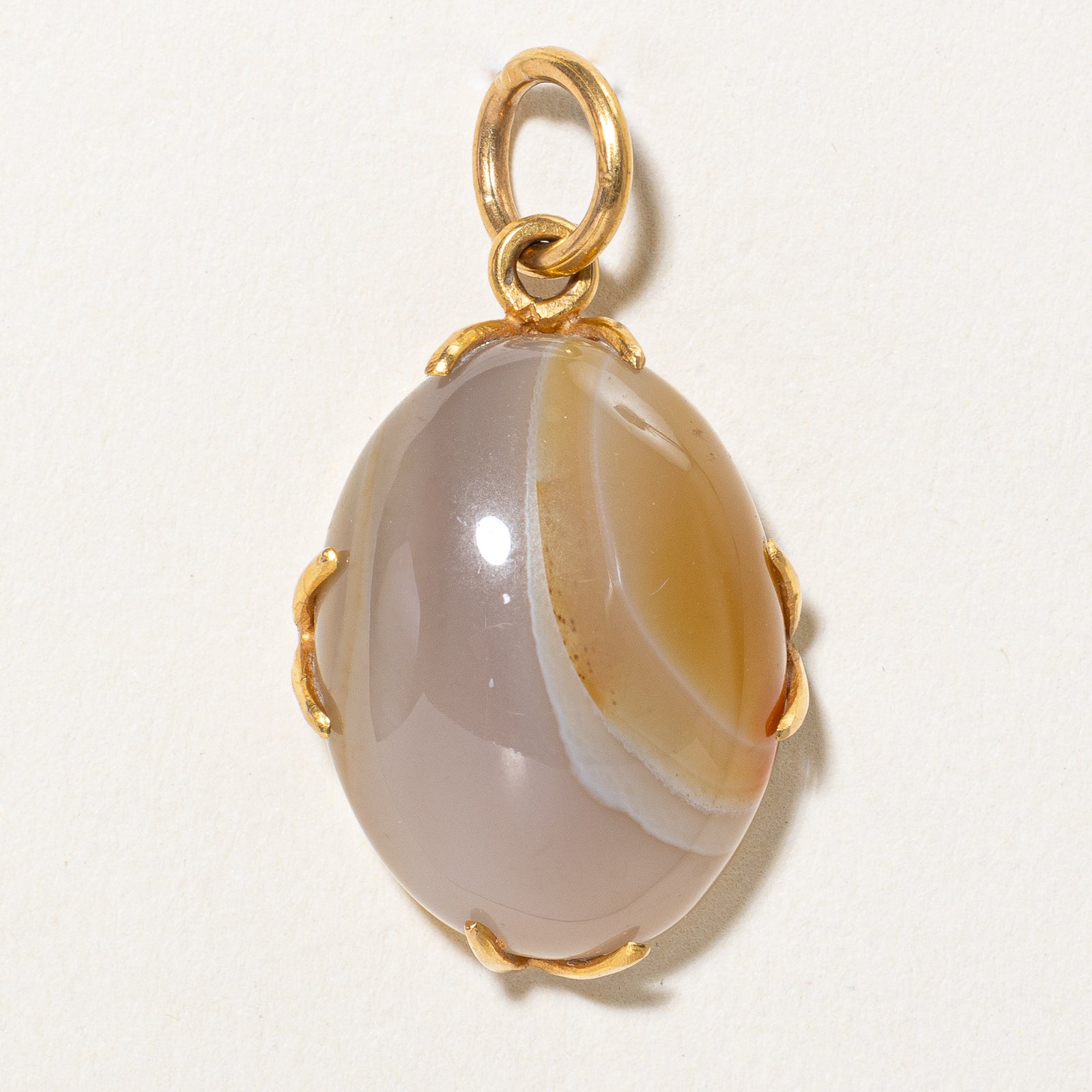 Orange & Grey Agate Pendant |