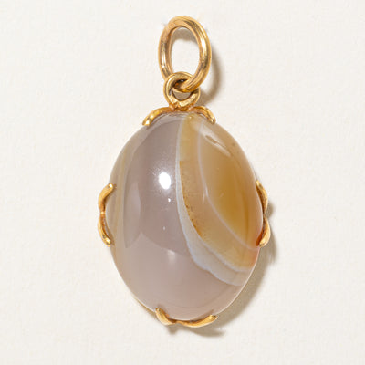 Orange & Grey Agate Pendant |