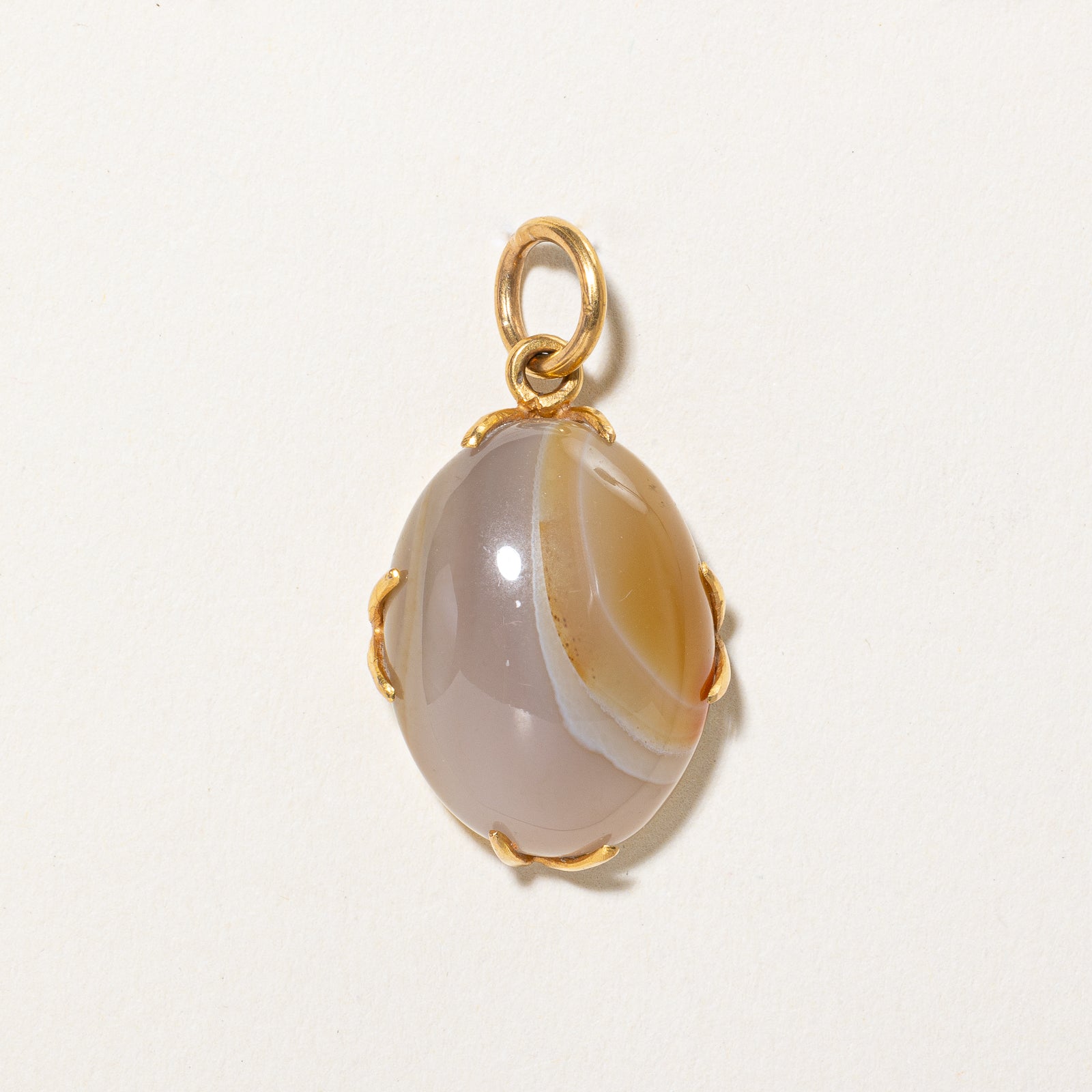 Orange & Grey Agate Pendant |