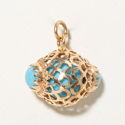 Blue Paste Glass Cage Charm Pendant | 7.00ct