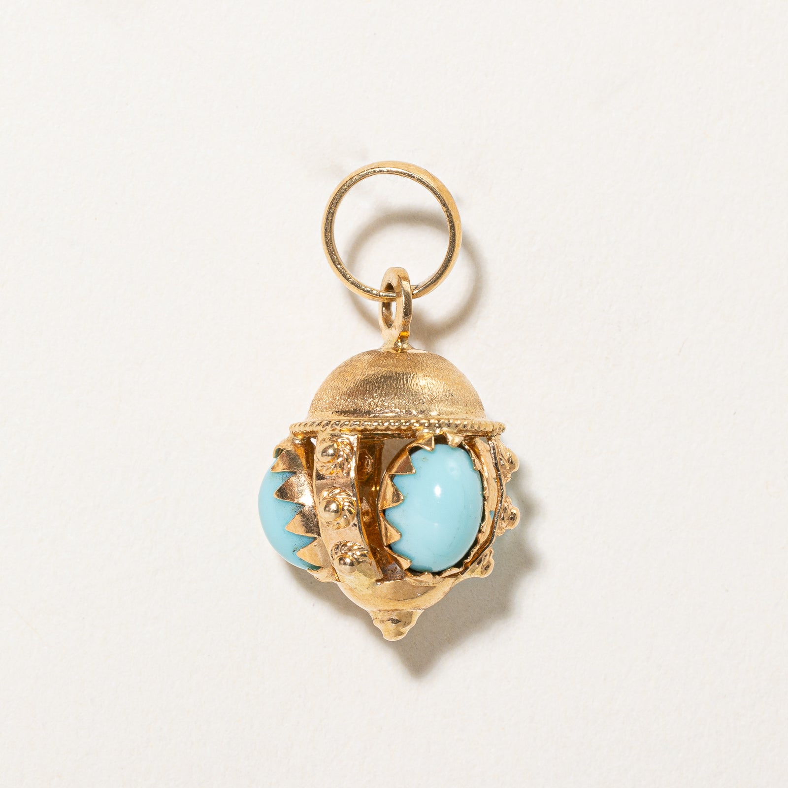 Pendentif orné vintage italien en pâte de verre bleue | 4,50 ct