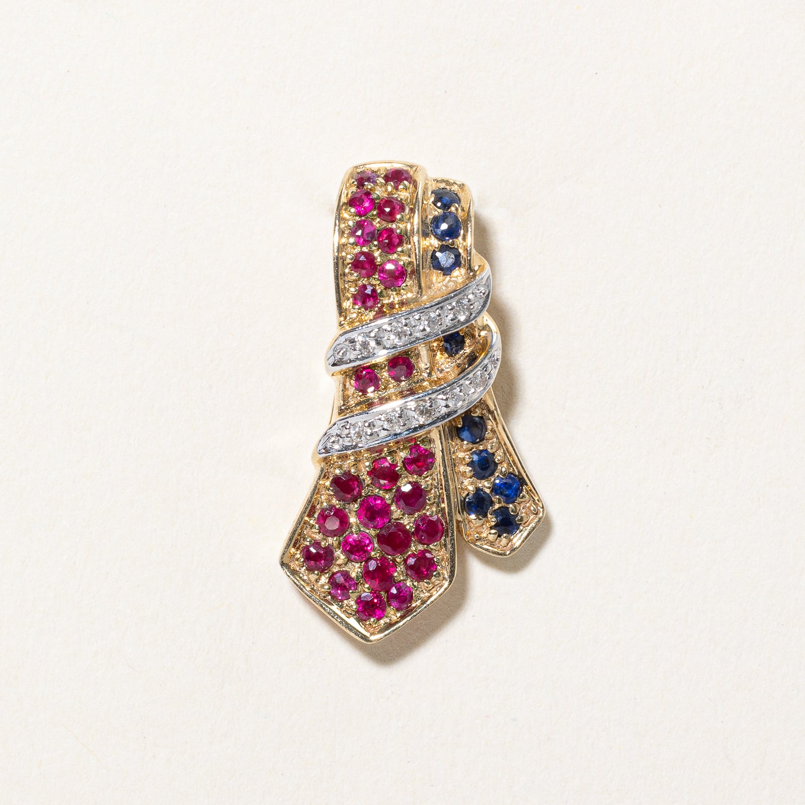 Multi Gemstone Abstract Pendant | 0.85ctw, 0.05ctw