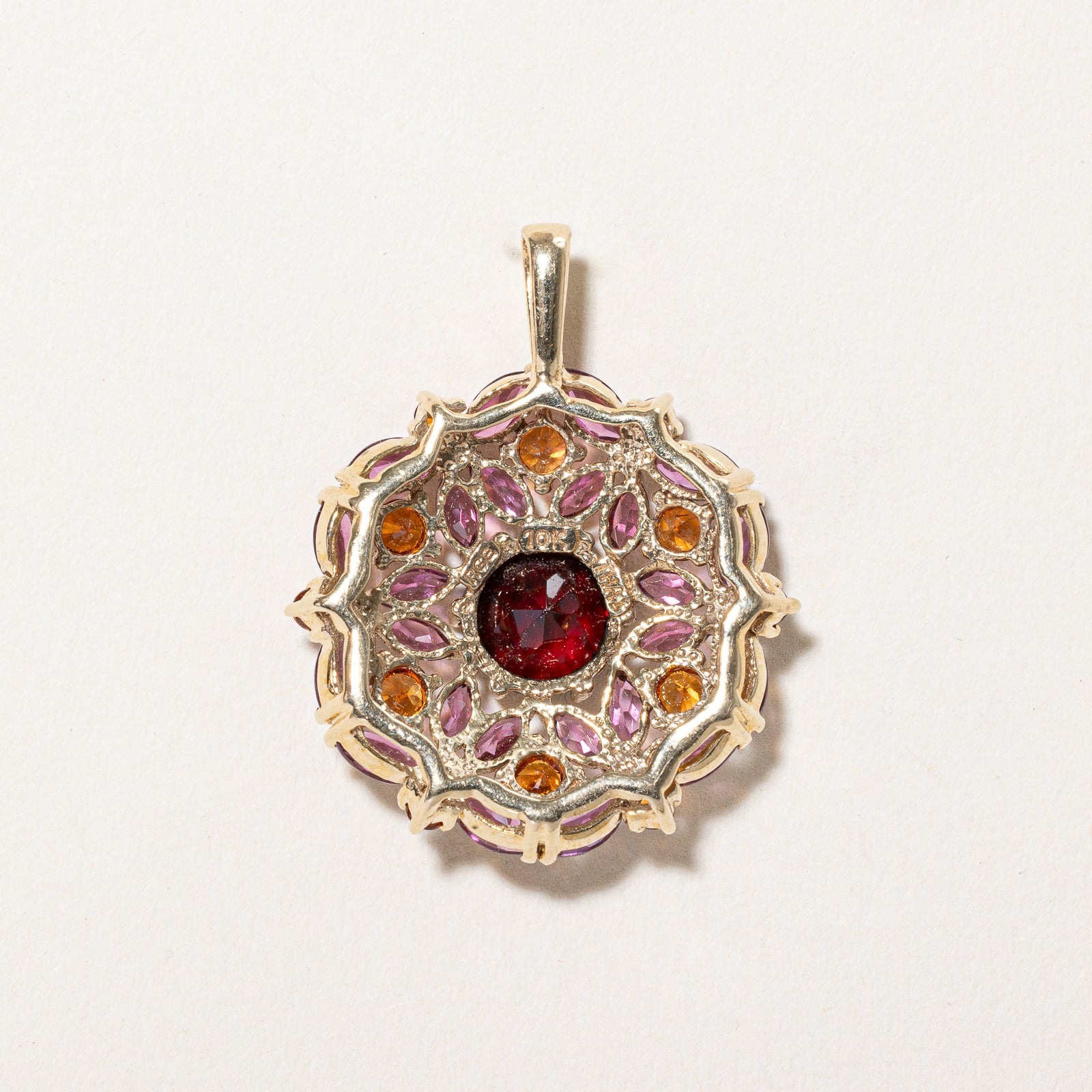 Garnet Floral Pendant | 6.50ctw