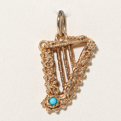 Turquoise Harp Charm | 0.08ctw