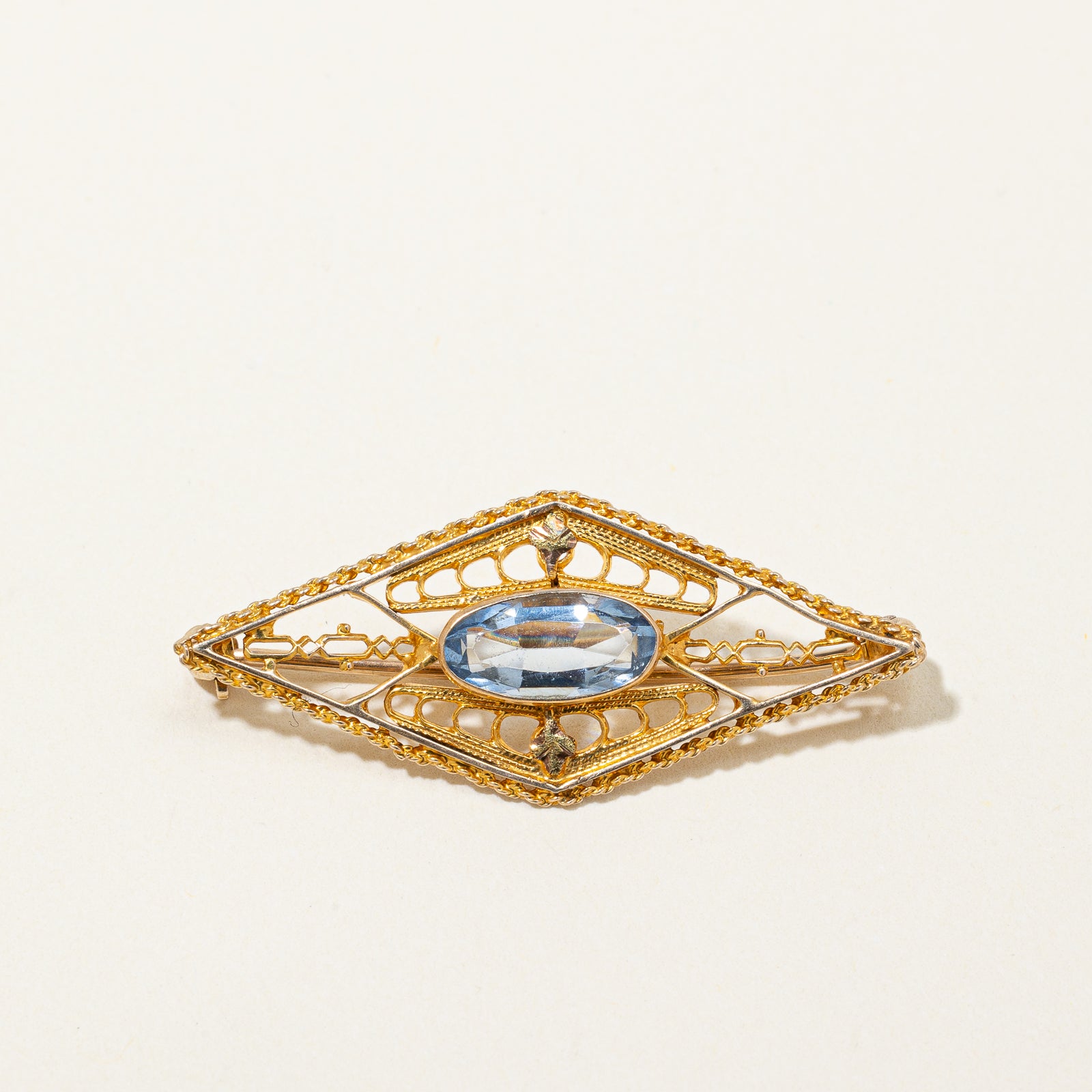 Blue Glass Paste Openwork Brooch | 0.20ct |