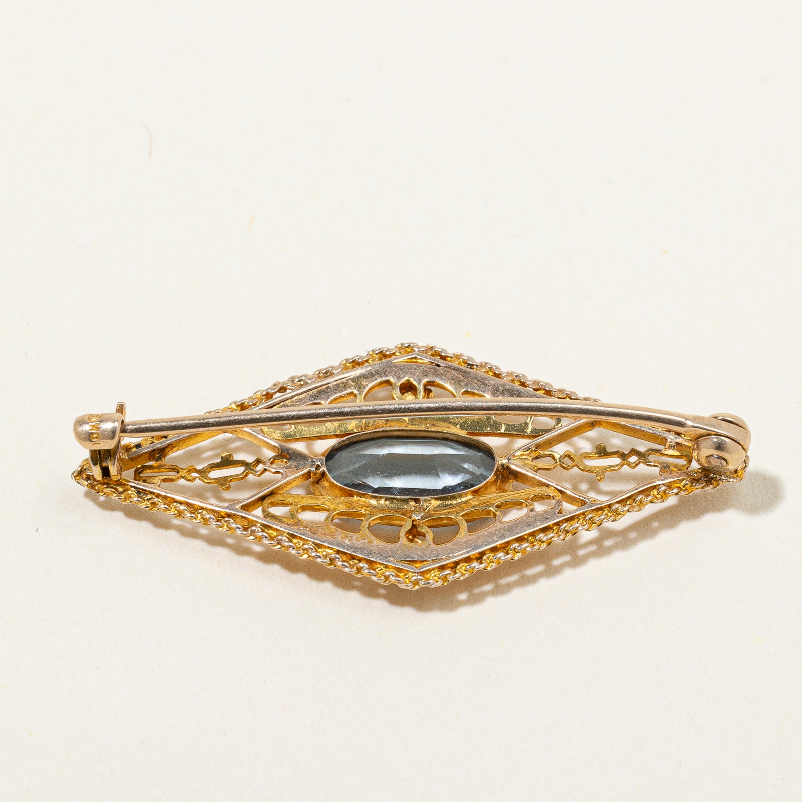 Blue Glass Paste Openwork Brooch | 0.20ct |