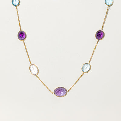 Multi Gemstone Necklace | 27.00ctw, 16.00ctw, 7.00ct | 26