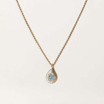 Multi Gem Pendant & Necklace | 1.10ct, 0.16ctw | 18