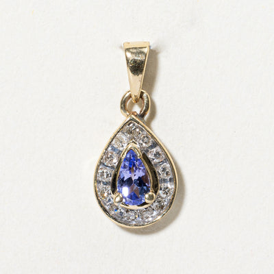 Tanzanite & Diamond Halo Pendant | 0.20ct, 0.06ctw |