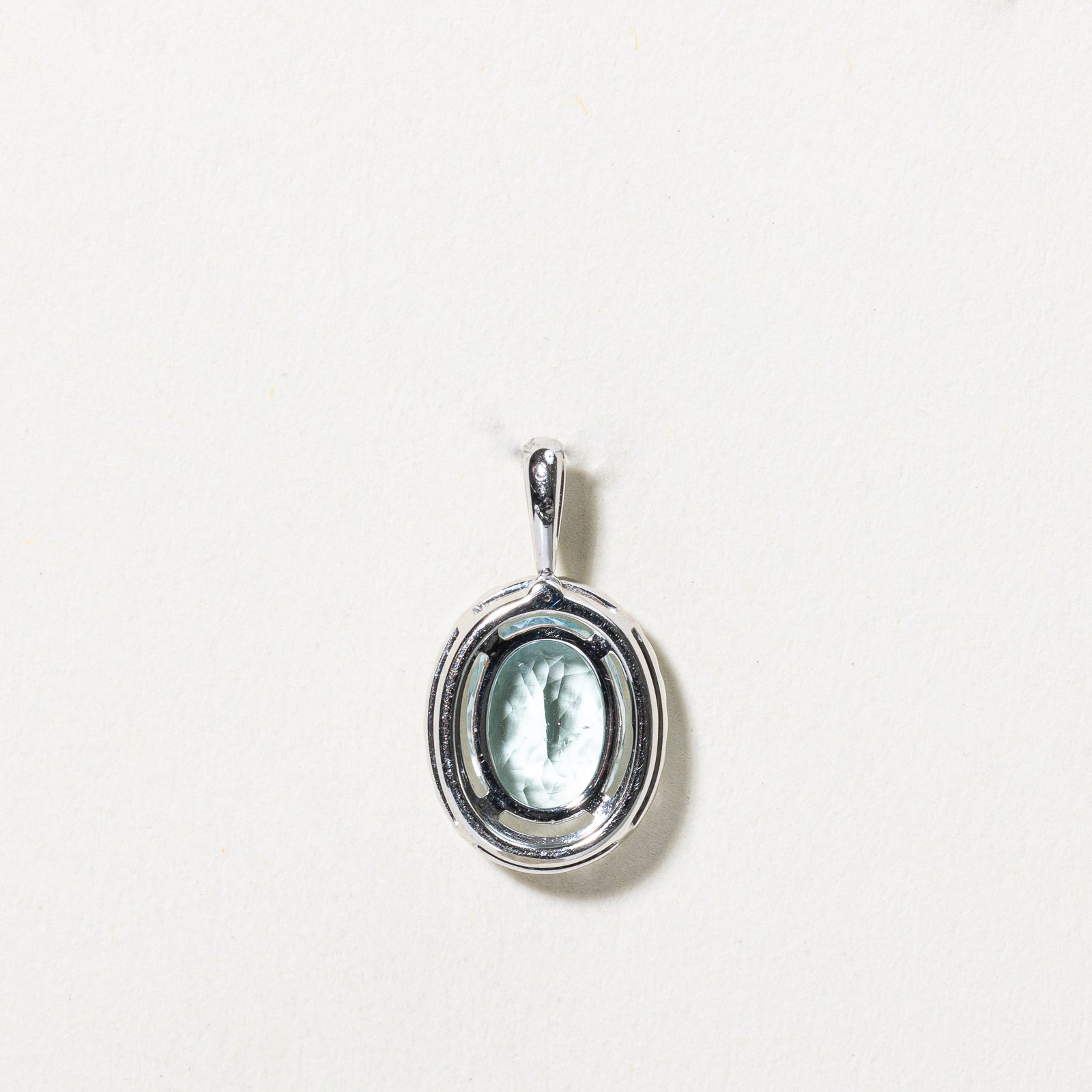 Aquamarine & Diamond Halo Pendant | 1.26ct, 0.12ctw |