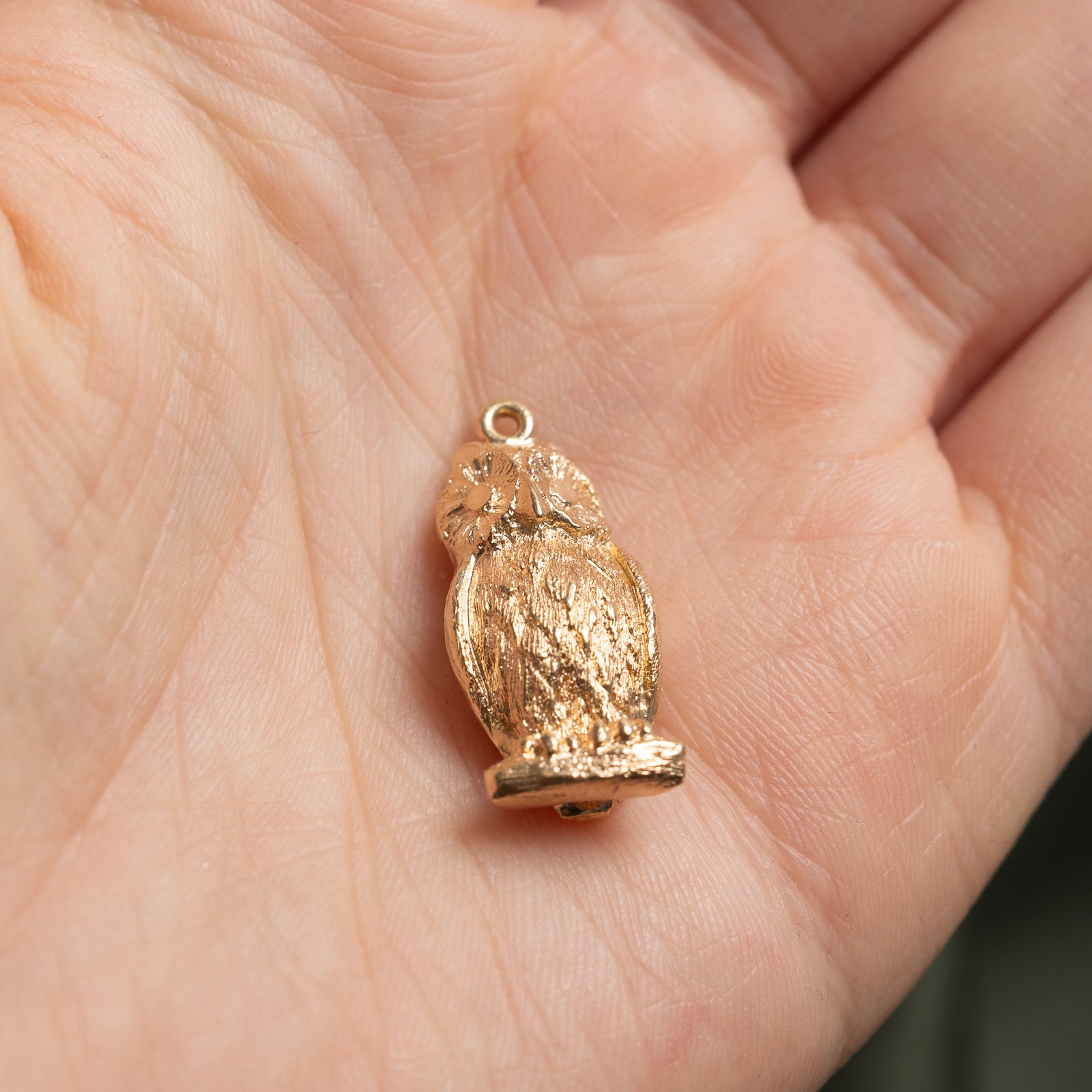 10k Yellow Gold Owl Charm |