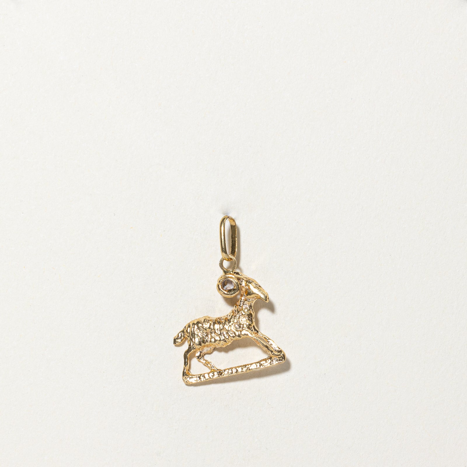 18k Yellow Gold Goat Charm |