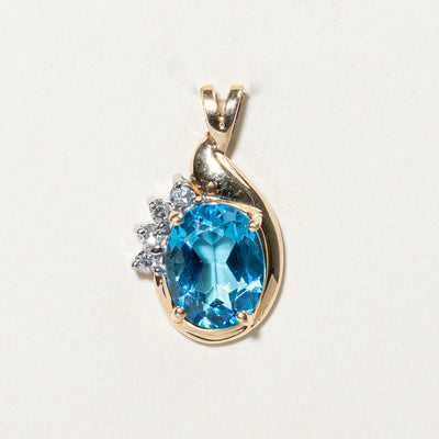 Oval Cut Topaz & Diamond Pendant | 1.86ct, 0.05ctw |