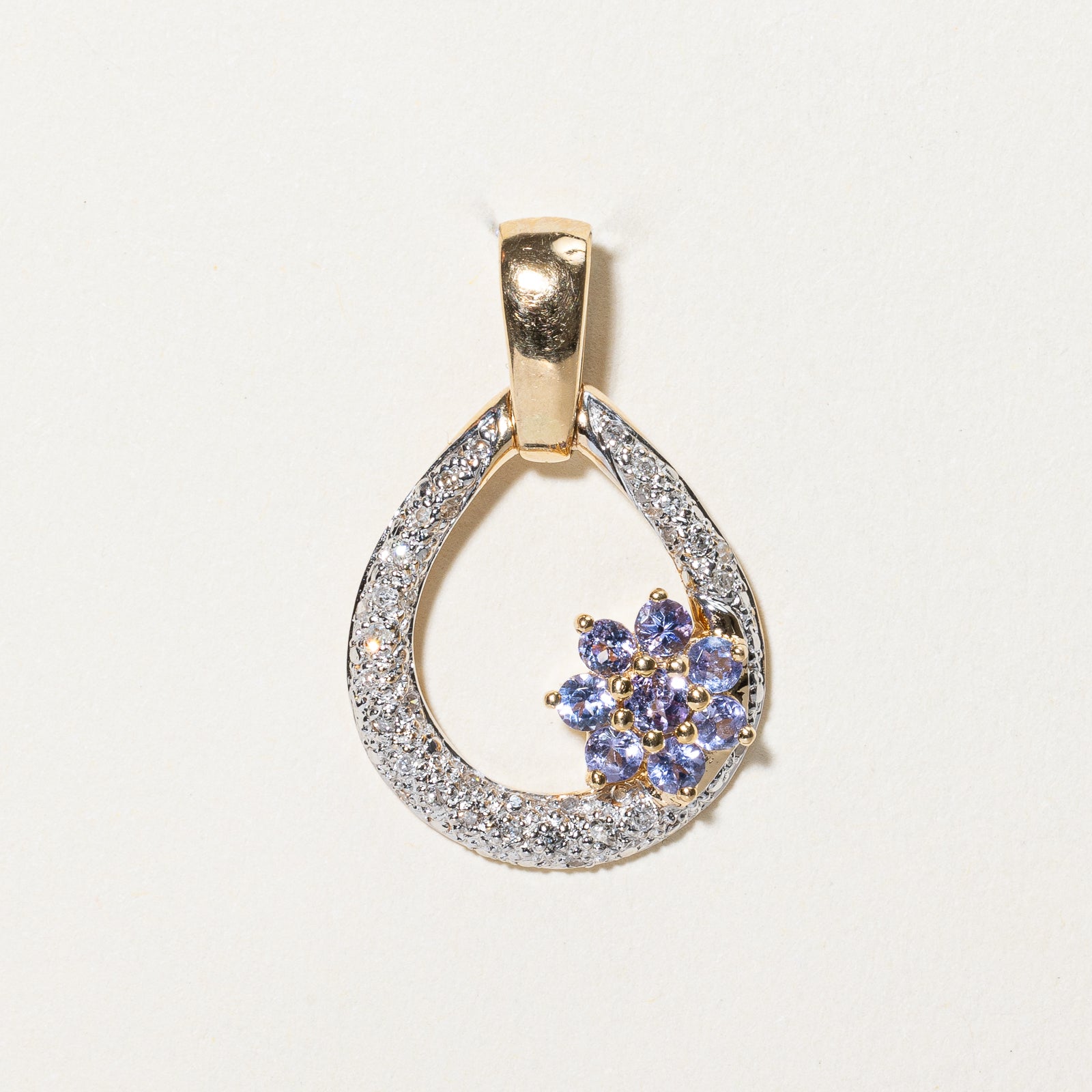 Tanzantie & Diamond Pear Shaped Pendant | 0.57ctw, 0.07ctw |