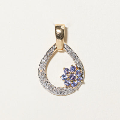 Tanzantie & Diamond Pear Shaped Pendant | 0.57ctw, 0.07ctw |