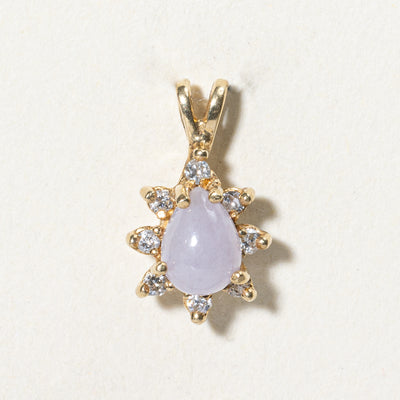 Jadeite & Diamond Petal Pendant | 0.10ct, 0.09ctw |