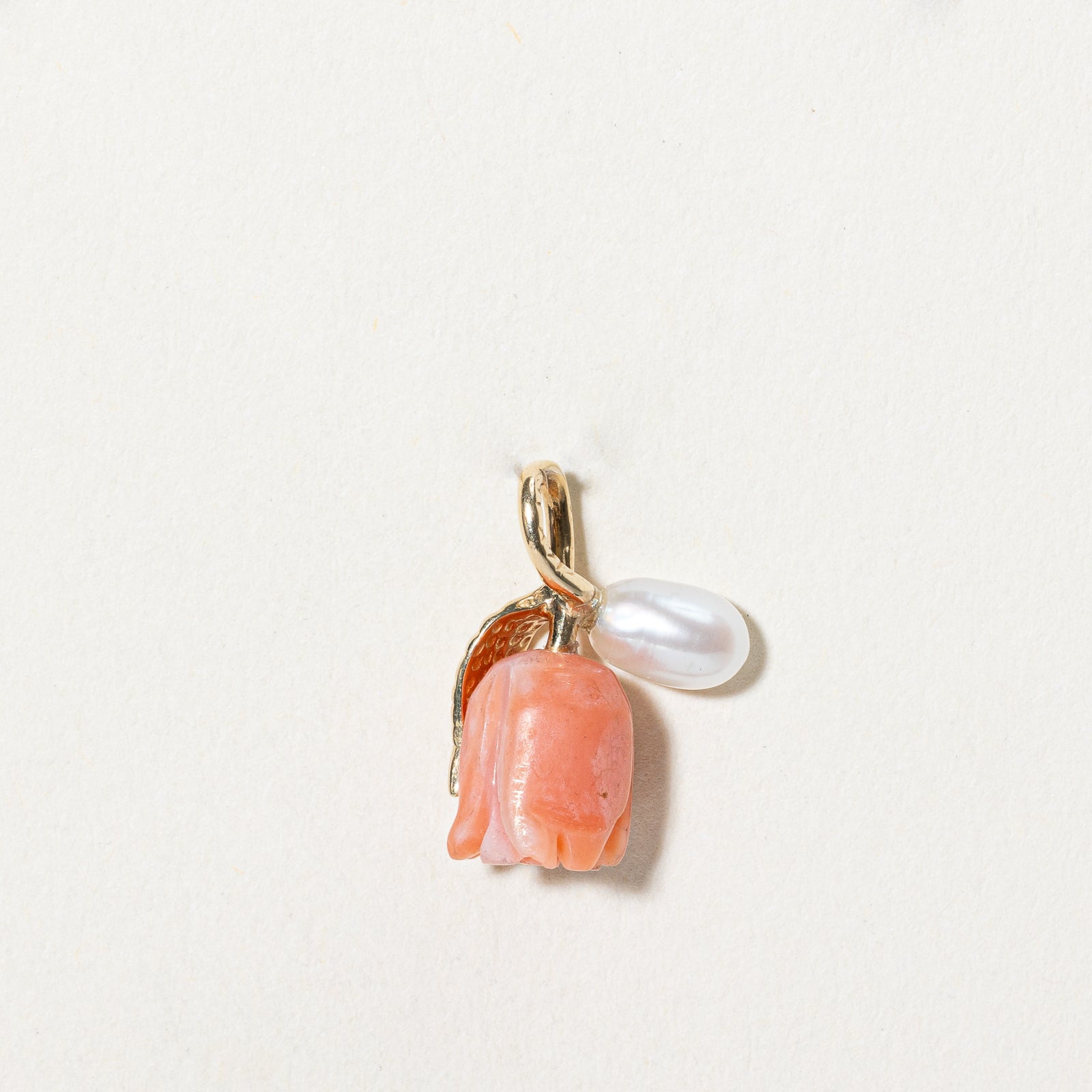 Coral & Pearl Flower Charm Pendant | 1.60ct |