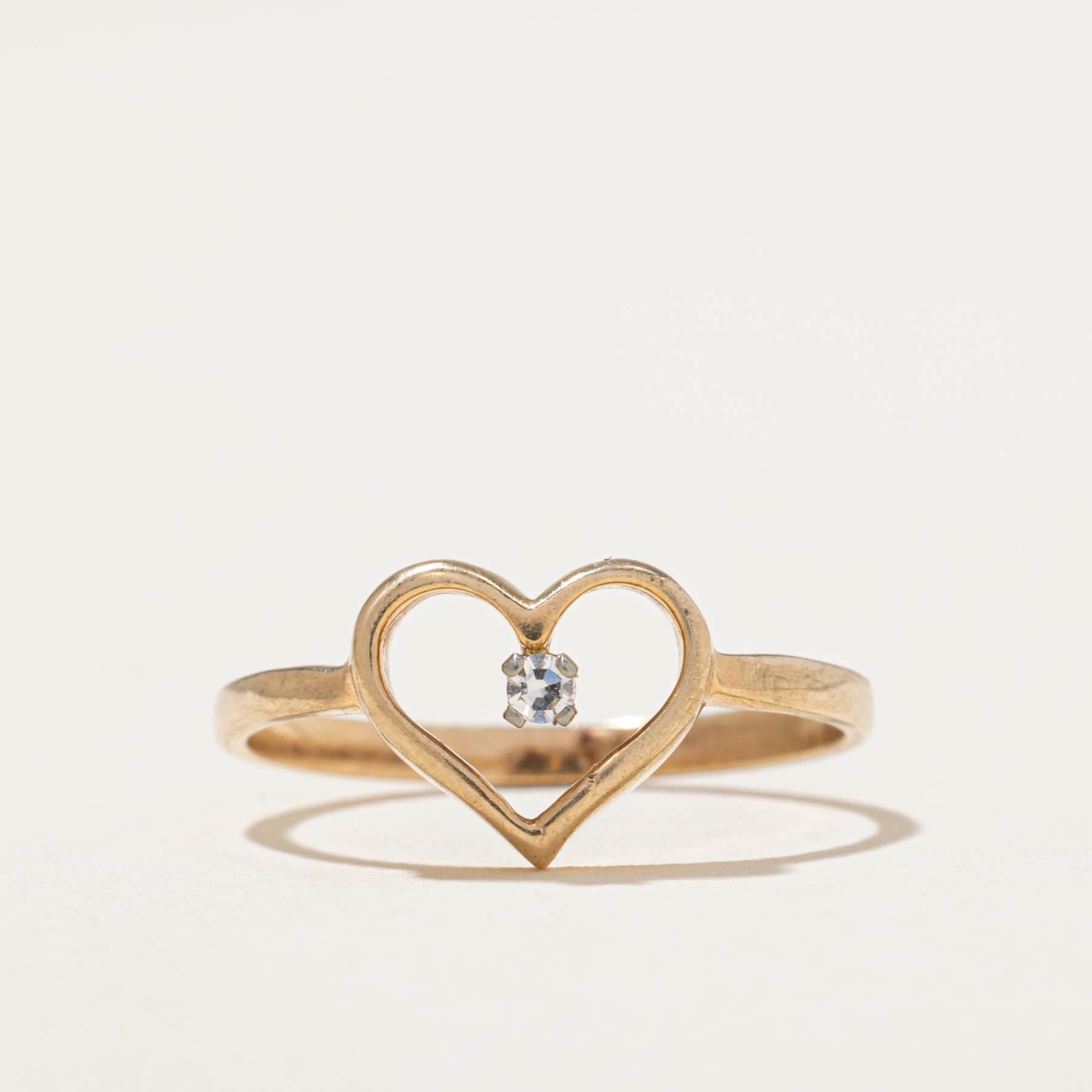 White Sapphire Open Heart Ring | 0.02ct | SZ 5